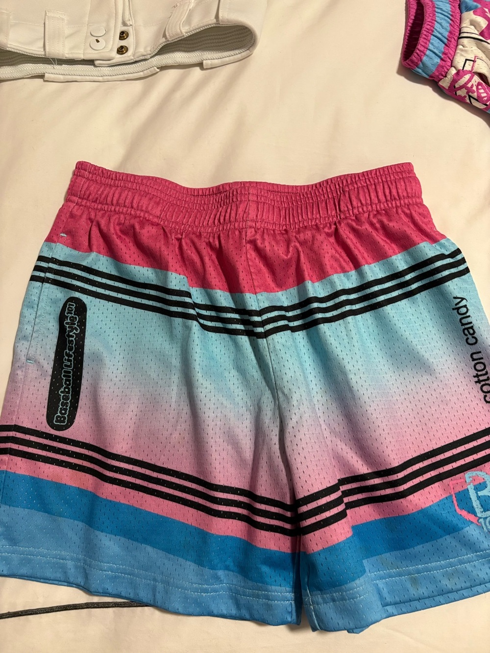 Cotton Candy Kids Gradient Athletic Shorts - Pink & Blue